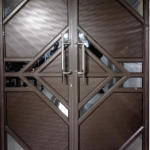 ALUM DOOR DOUBLE FLAG WITH S/S HANDLE
